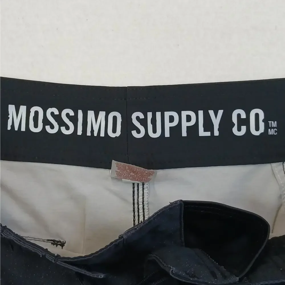 Mossimo Mens 32 Board Shorts Swim Trunks Striped Gray Teal Blue